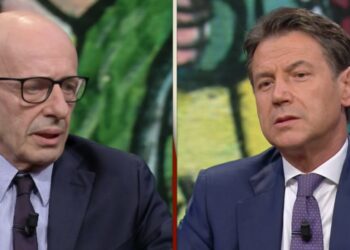 Alessandro Sallusti e Giuseppe Conte (Di Martedì, 2022)