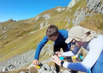 Studenti al lavoro sul terreno presso il passo di Valfredda