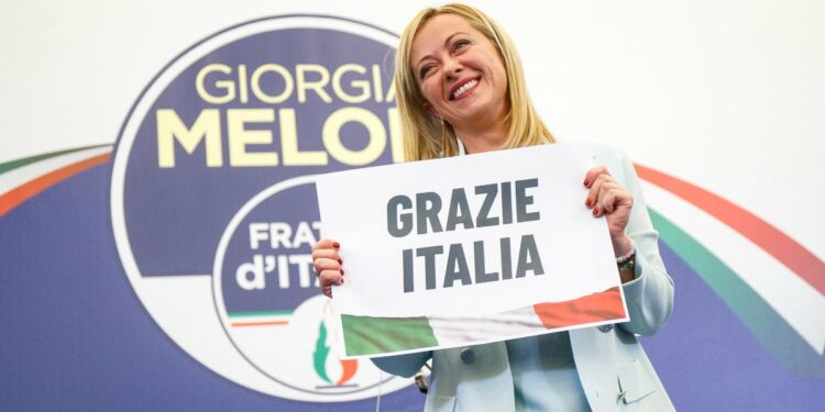 Giorgia Meloni dopo risultati Elezioni Politiche 2022 (LaPresse)