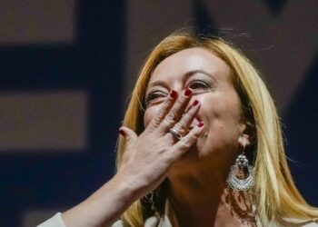 Giorgia Meloni dopo la vittoria (LaPresse)