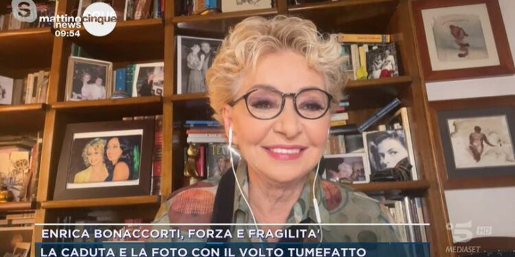 Enrica Bonaccorti a "Mattino Cinque"