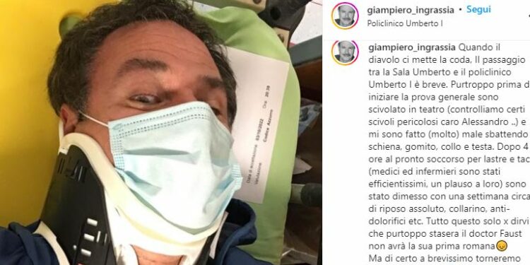 Giampiero Ingrassia, screen da Instagram