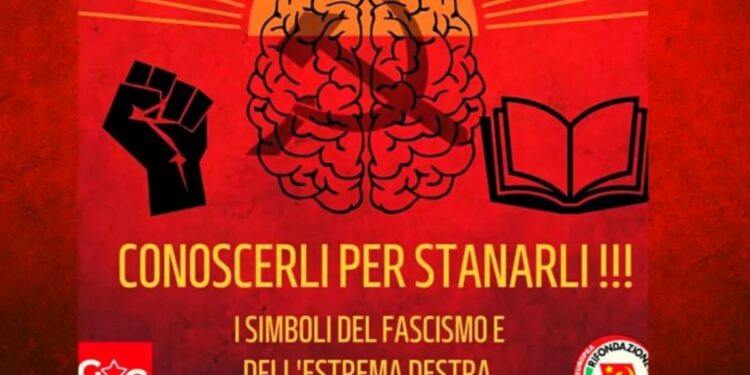 La locandina del corso per riconoscere e stanare i fascisti di Rifondazione Comunista (Instagram)