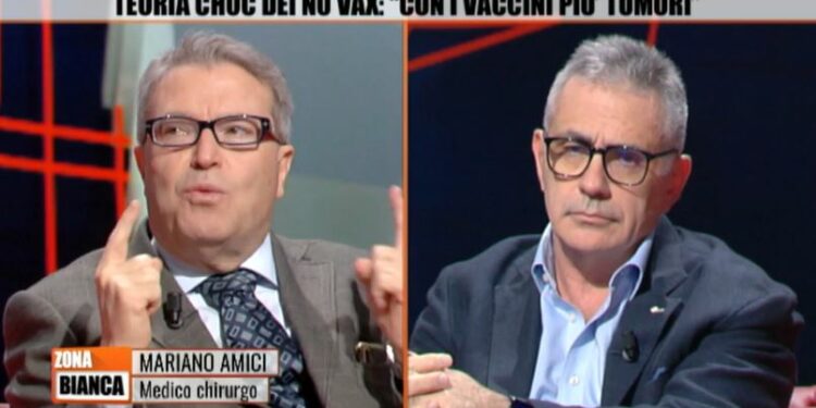 Pregliasco vs Mariano Amici a Zona Bianca