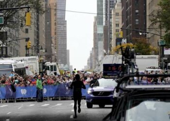 A New York, durante la maratona (LaPresse)