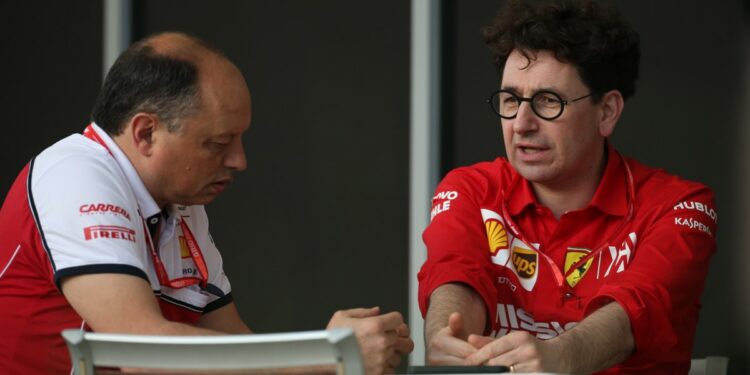 Frederic Vasseur e Mattia Binotto (Foto: 2018, LaPresse)