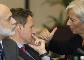 G20 economico del 2009: Ben Bernanke (Fed), Timothy Geithner (Tesoro Usa), Christine Lagarde (Finanze Francia) (LaPresse)