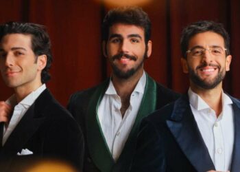 Il Volo: da sinistra Gianluca Ginoble, Ignazio Boschetto e Piero Barone