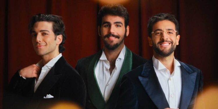 Il Volo: da sinistra Gianluca Ginoble, Ignazio Boschetto e Piero Barone