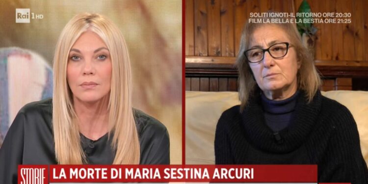 Eleonora Daniele e la madre di Maria Sestina Arcuri (Storie Italiane, 2022)