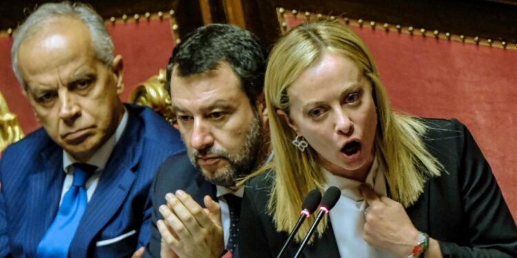 Meloni, Piantedosi e Salvini