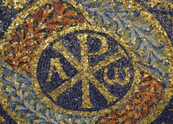 Il simbolo del chi rho nel Mausoleo di Galla Placidia a Ravenna (450 c.a)