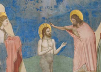 Giotto, Battesimo di Gesù (1205, particolare)