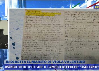 Francesco Mango e la lettera per Viola Valentino a Pomeriggio 5