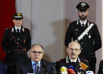 Palermo, conferenza stampa per l'arresto di Matteo Messina Denaro (LaPresse)