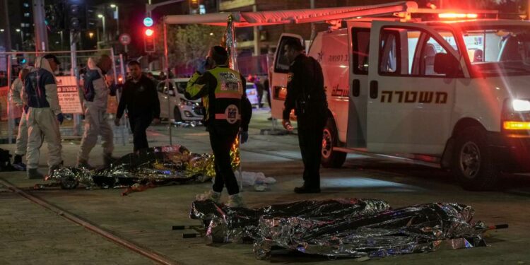 Attentato a Gerusalemme, spari davanti a una sinagoga (Foto: 2023, LaPresse)