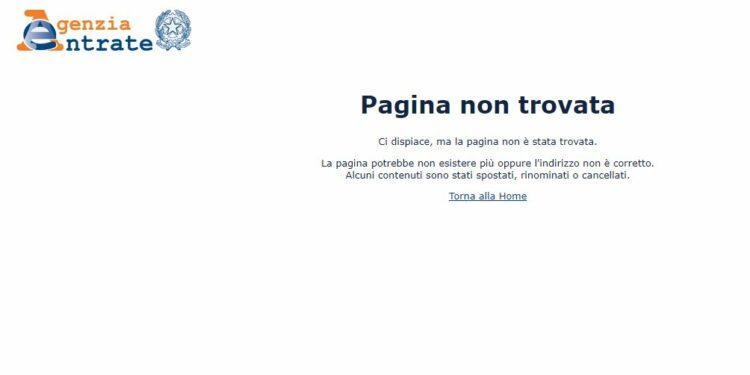 Sito Agenzia delle Entrate down