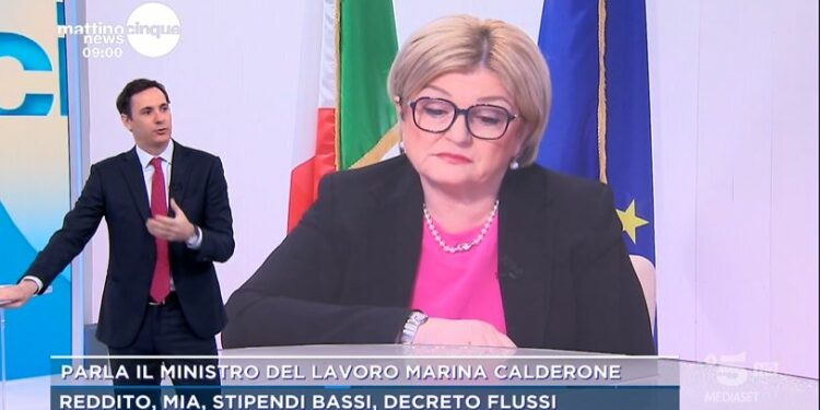 Ministra Calderone a Mattino Cinque News