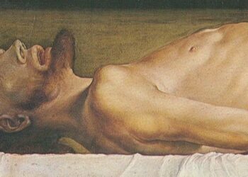 Hans Holbein il Giovane, Cristo morto nella tomba (1521, particolare)