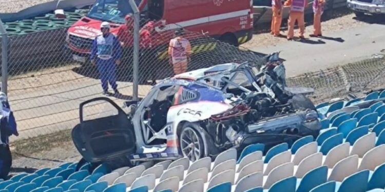 Incidente Porsche a Portimao (screen Youtube)