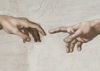 Michelangelo, Cappella Sistina, creazione di Adamo (1511 circa, particolare)