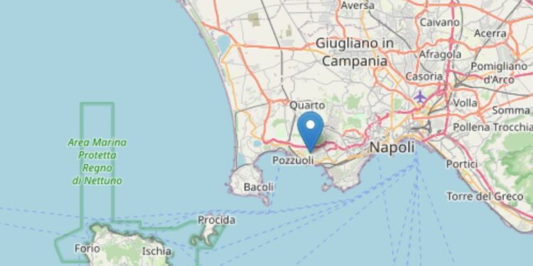 Il terremoto di oggi a Pozzuoli (Ingv)