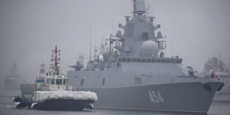 Nave russa Admiral Gorshkov (Foto: 2019, LaPresse)